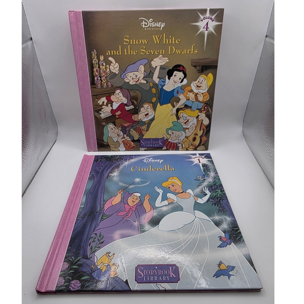 Disney Princess Storybook Library Vol 1 Cinderella & Vol 4 Snow White Book Set